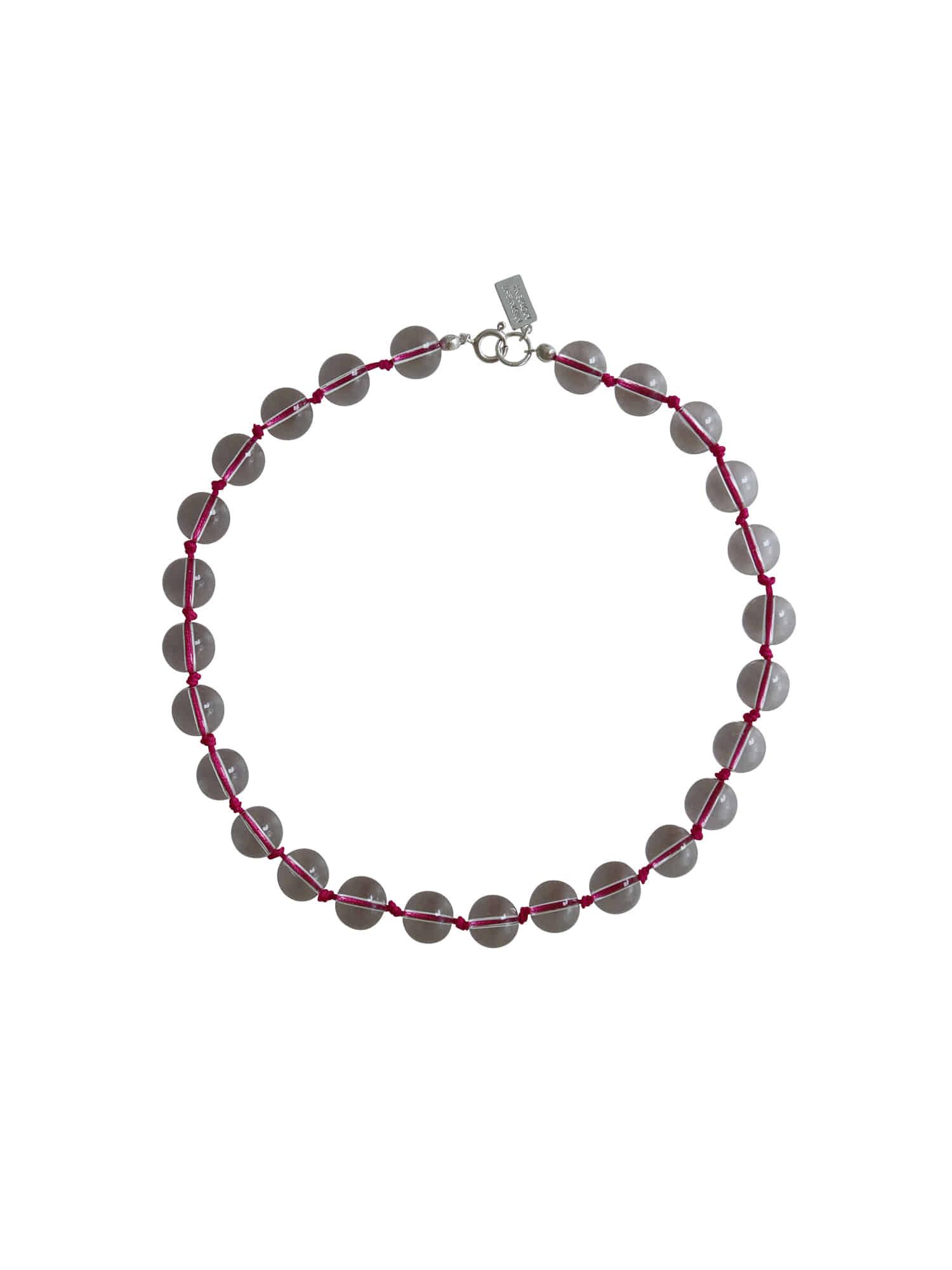 Clear Knot Necklace - Pink