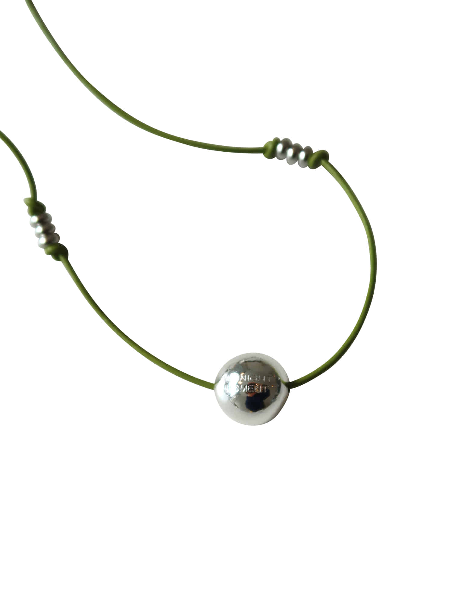 Pierce Ball String Necklace - Green