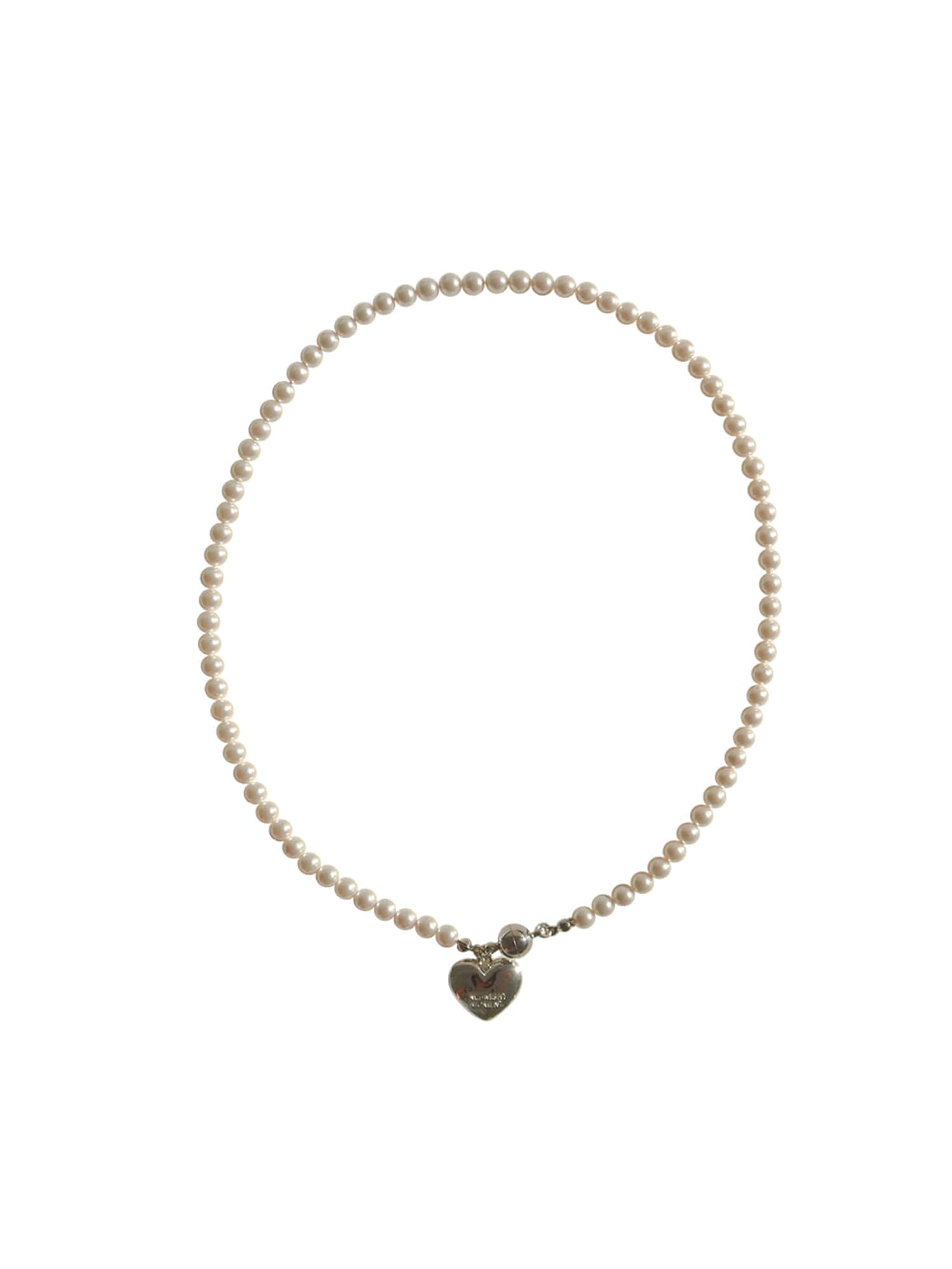Magnet Love Pearl Necklace - Silver