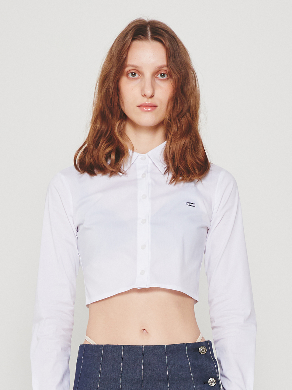 Basic Crop Shirt_White