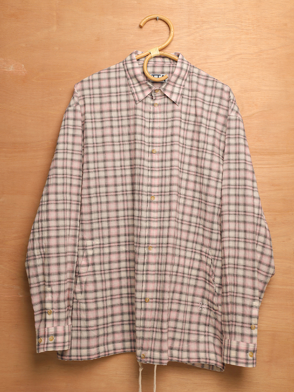 Tartan Pocket Shirket(Shirts Jacket)-Linen Pink