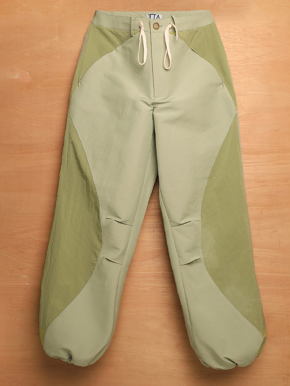 Asymmetric Wave Pants-Earthy Green