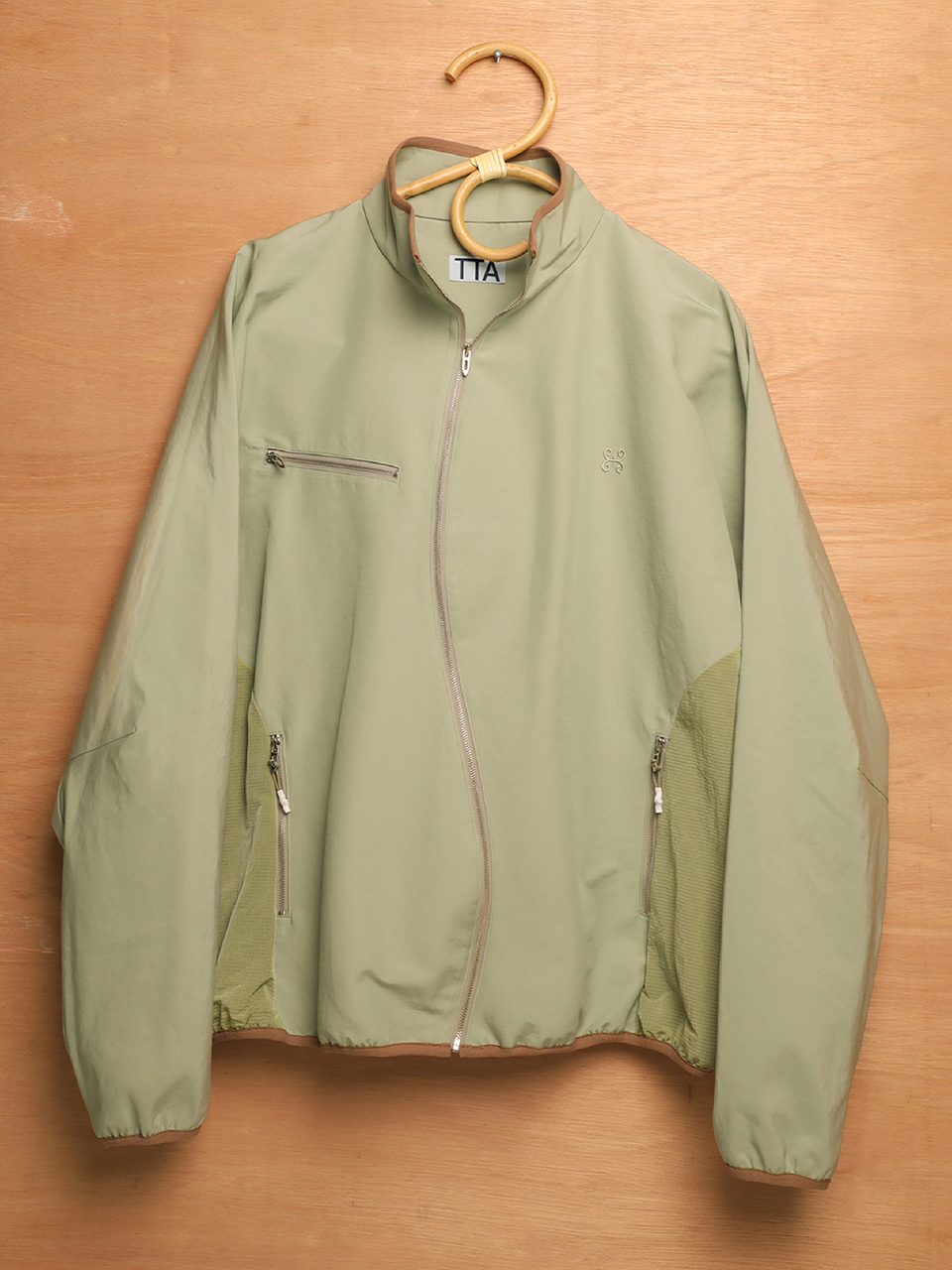 Asymmetric Wave Zipped Jacket-Earthy Green