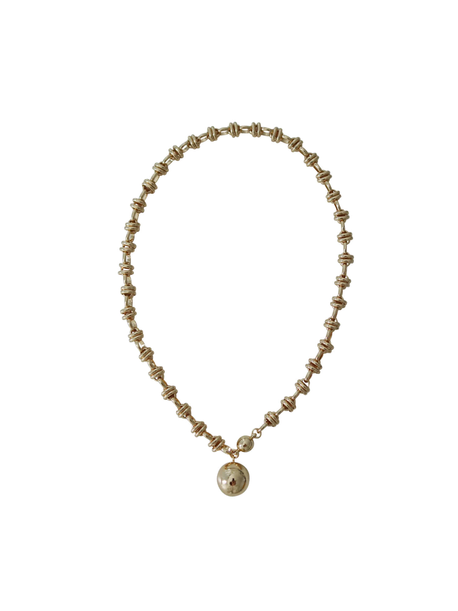 Layer Chain Ball Necklace - Gold