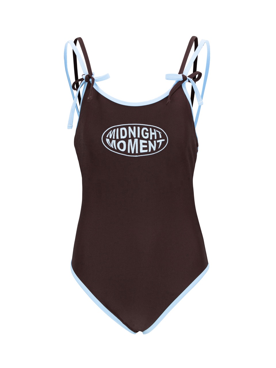 Twin Trimming Swimsuit - Brown