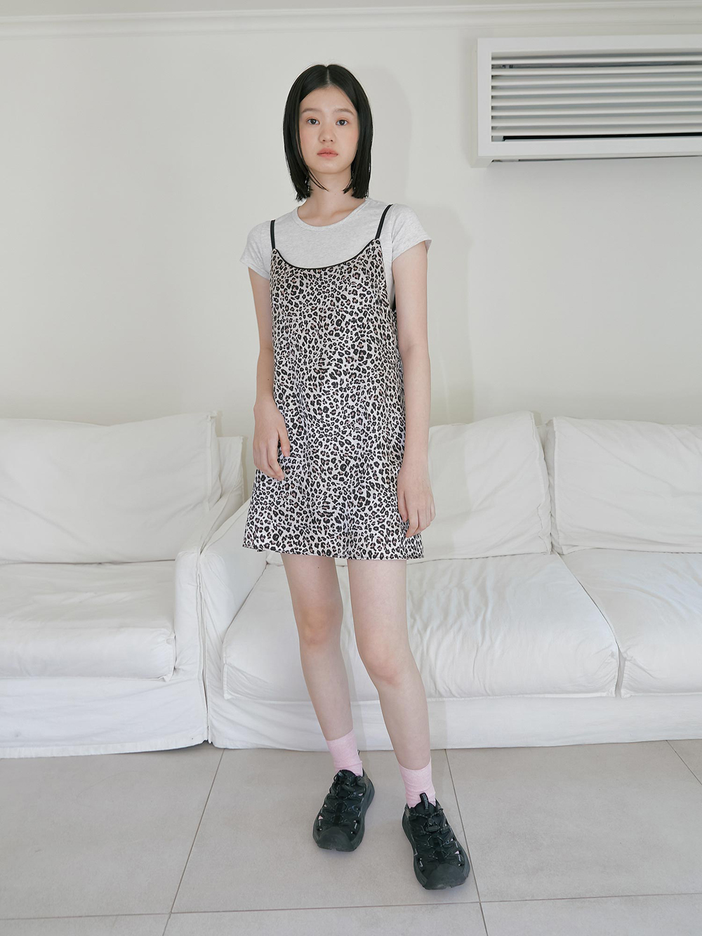 Leopard Mini Dress - Beige