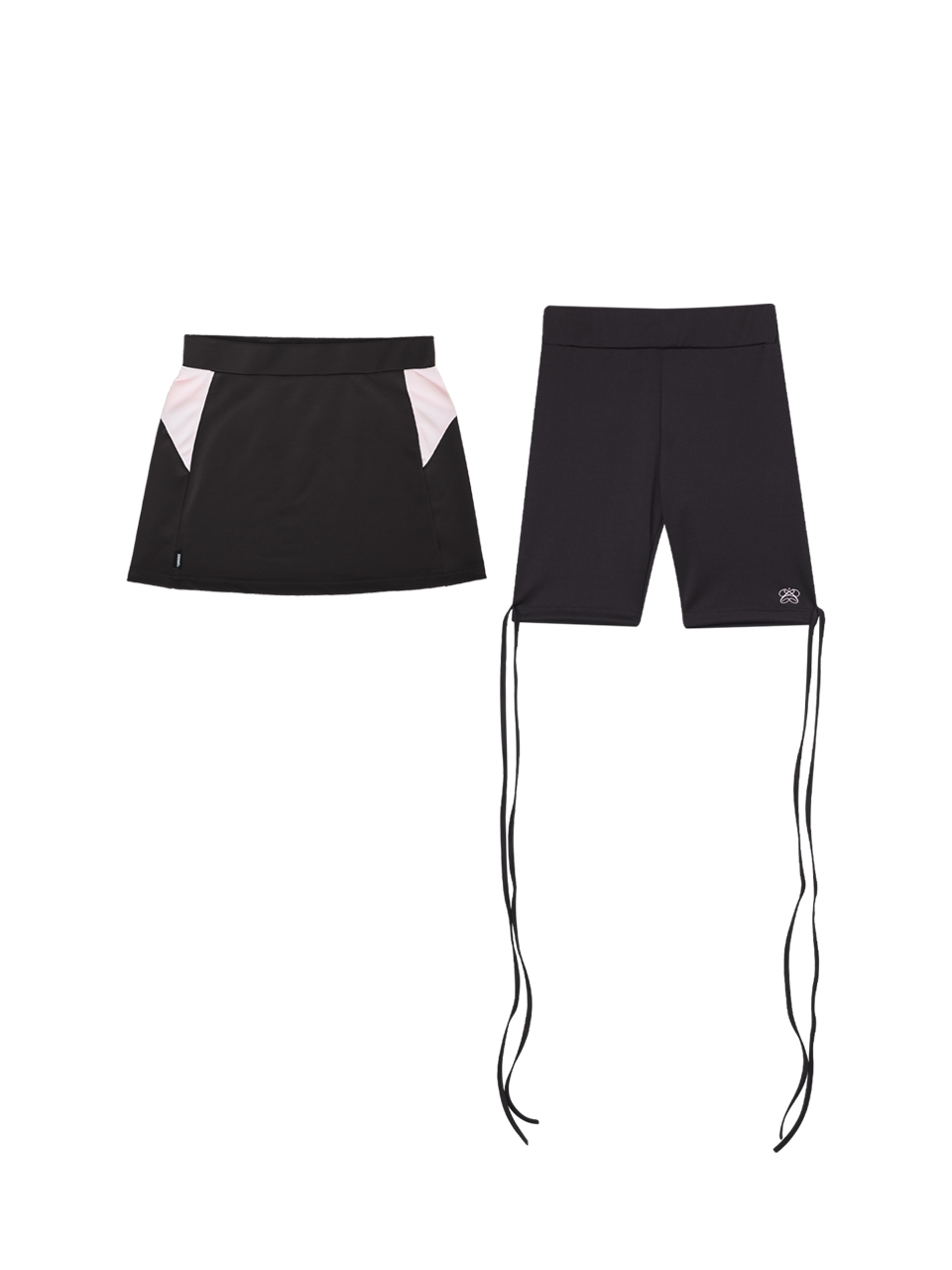 Biker Shorts Skirt Set - Charcoal