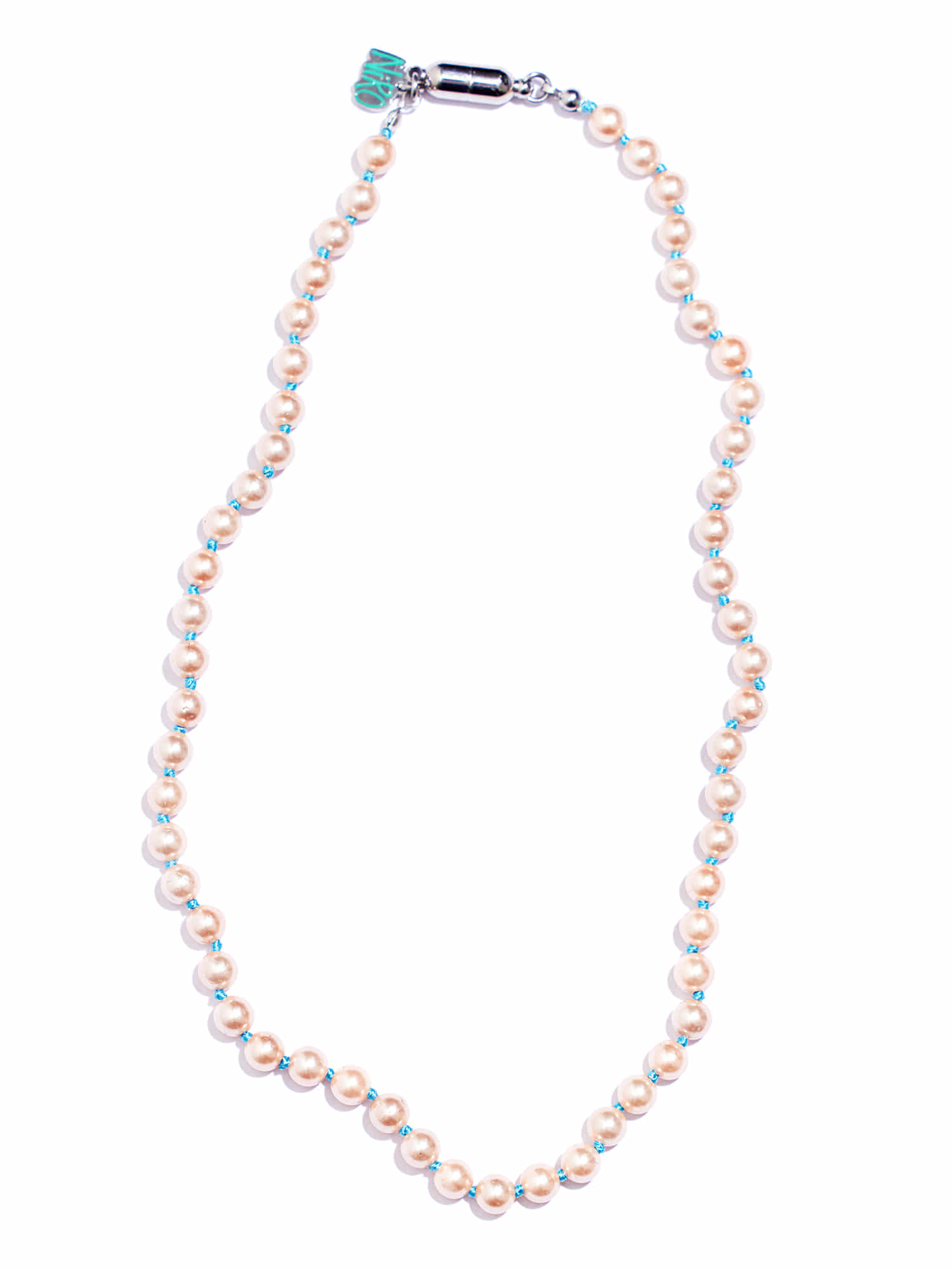 Mint Silk Thread Pearl Necklace #100
