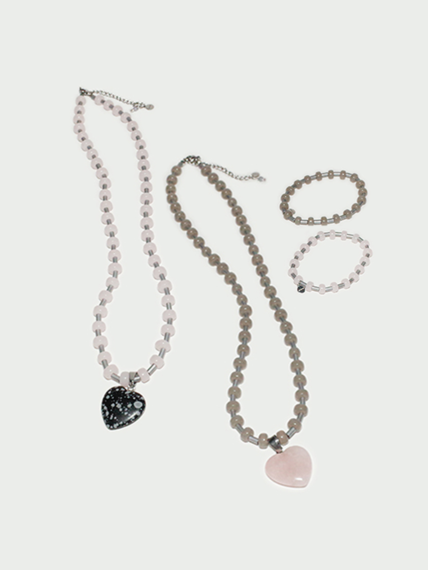 [SET] Happy Your Necklace_HAILSTONE [black&amp;pink]