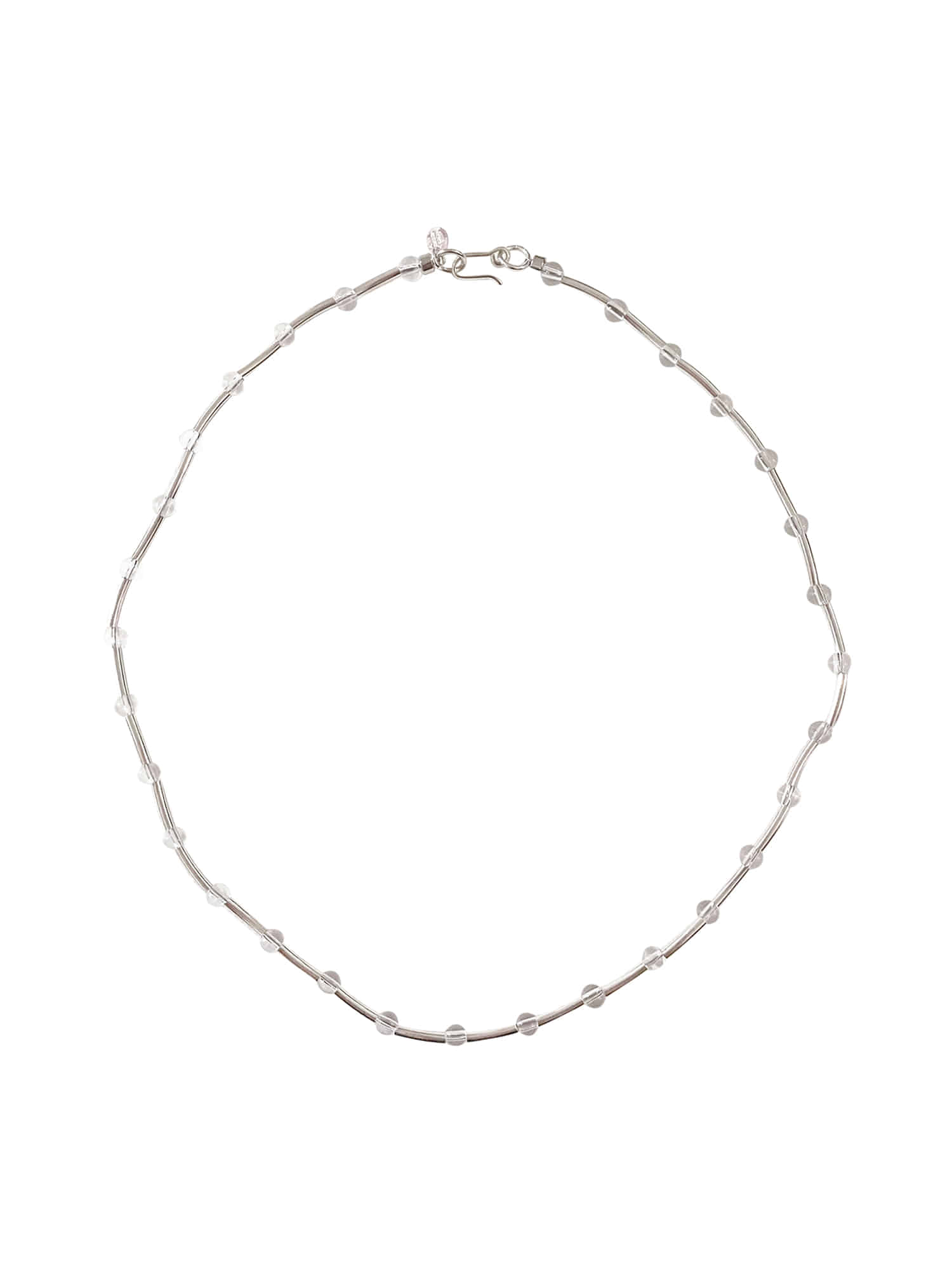 Deep Rose Clear Dot Necklace
