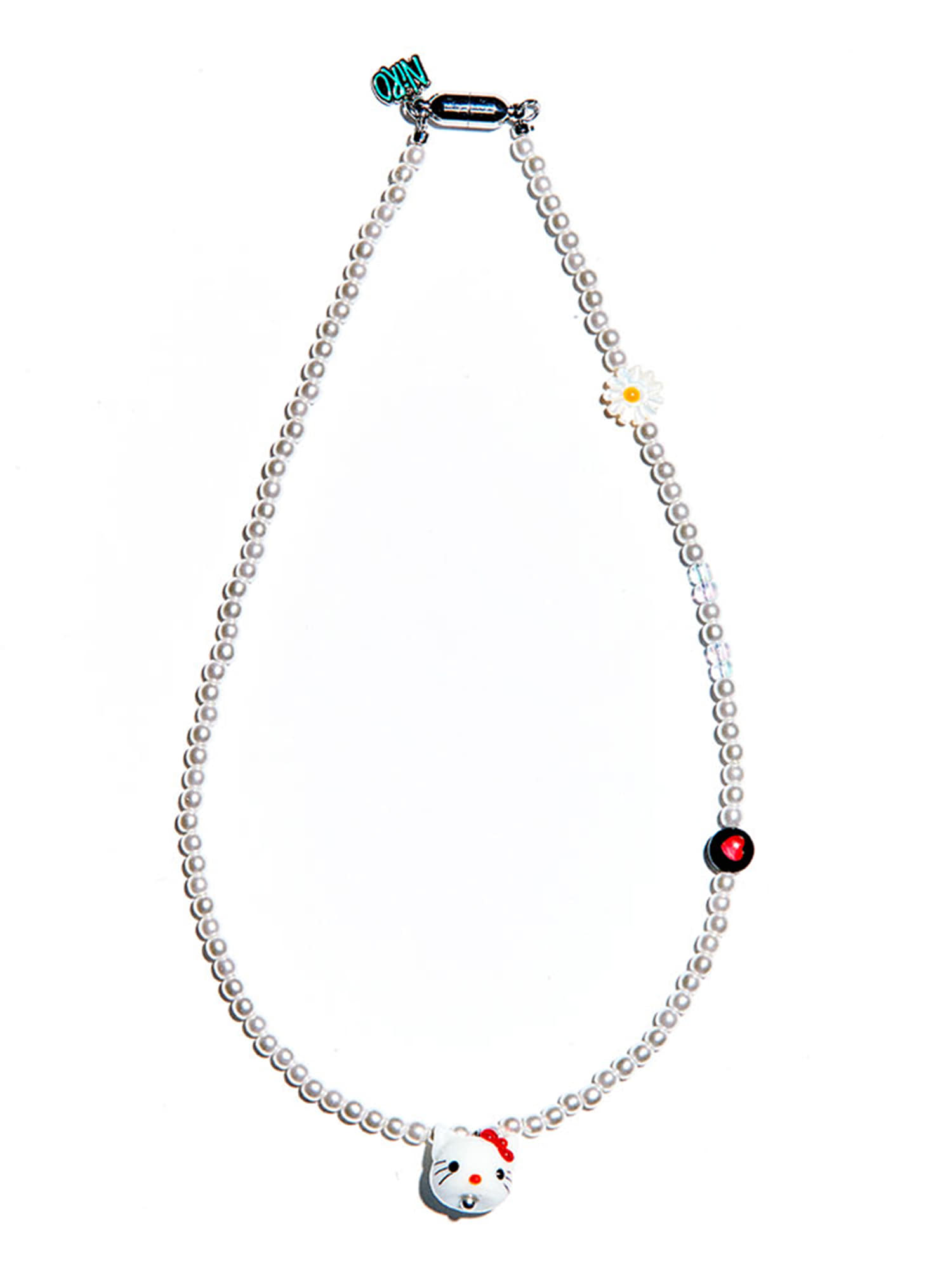 Kitty Chu Daisy Heart Pearl Necklace #80