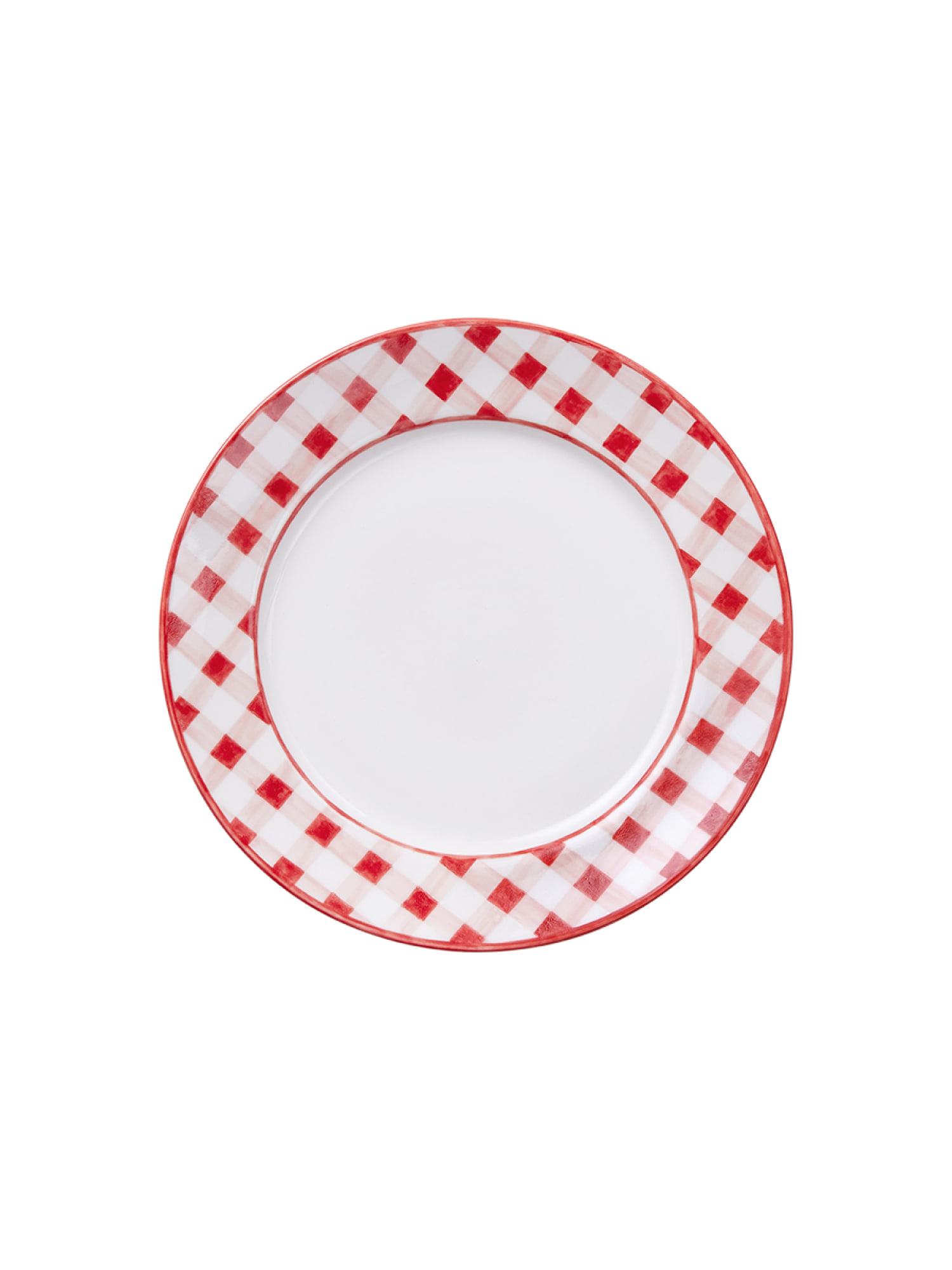 Red Check Hand-Painted Plate(9in)