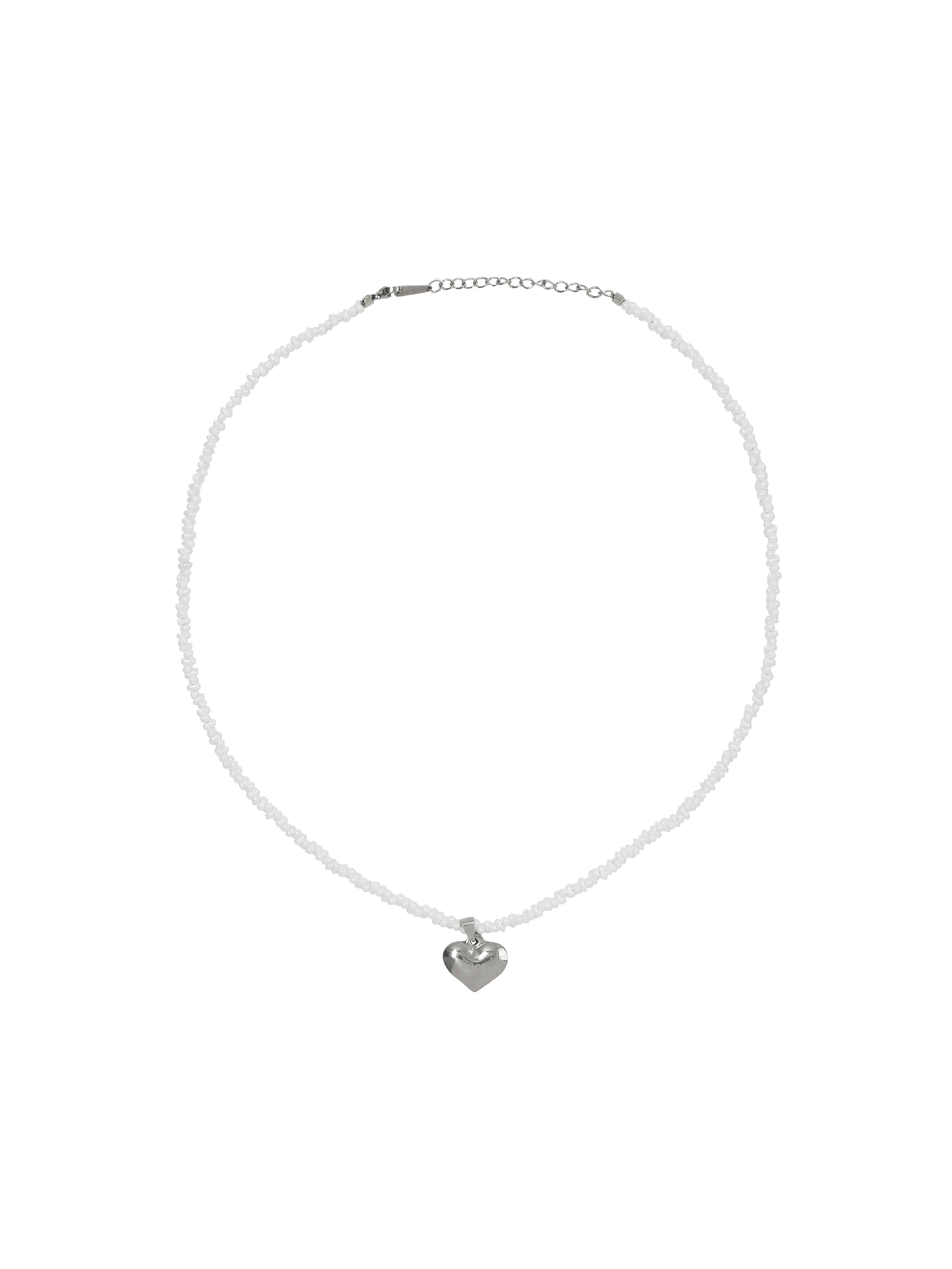 Peanut Heart Necklace - White