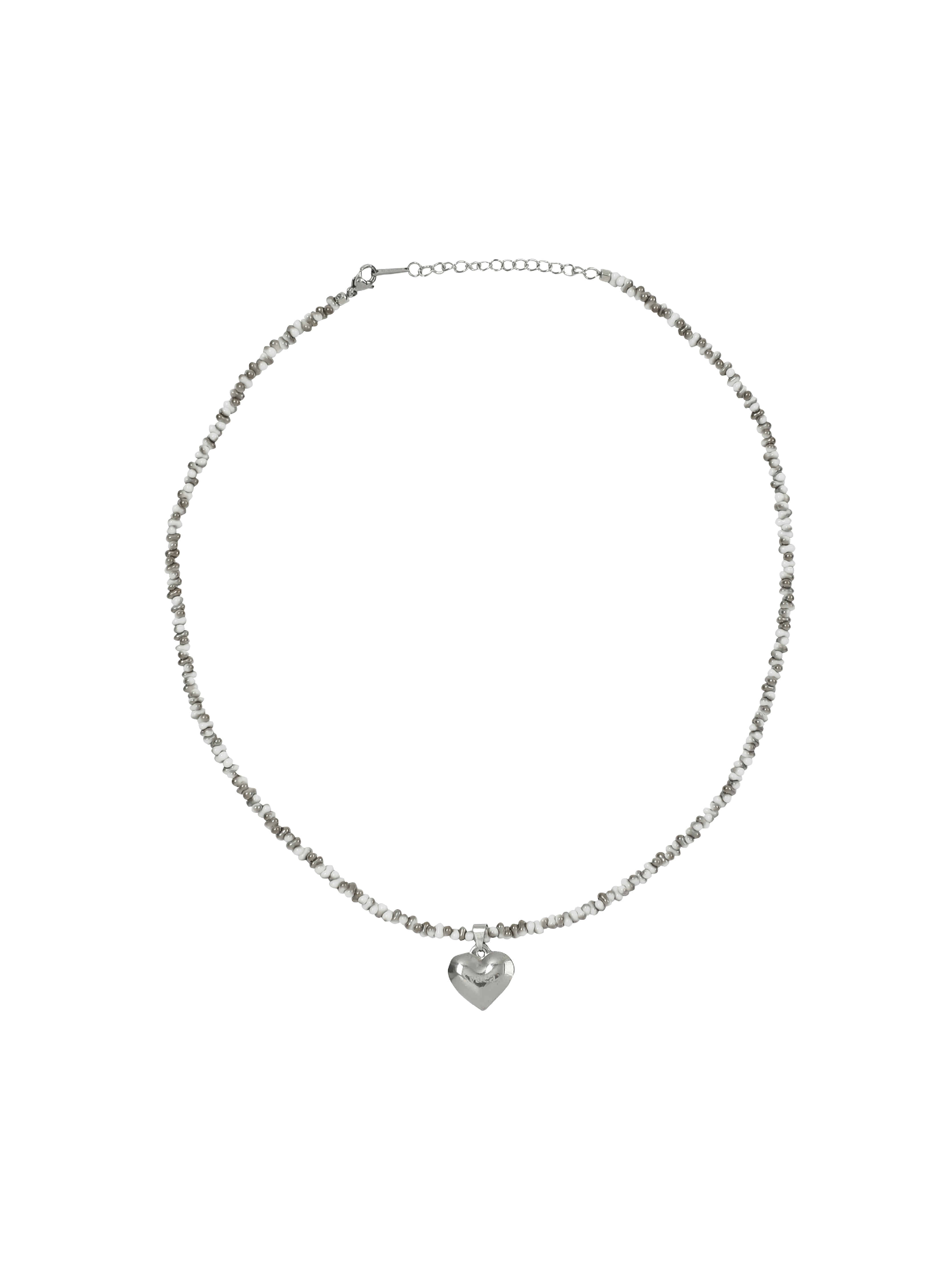 Peanut Heart Necklace - Silver