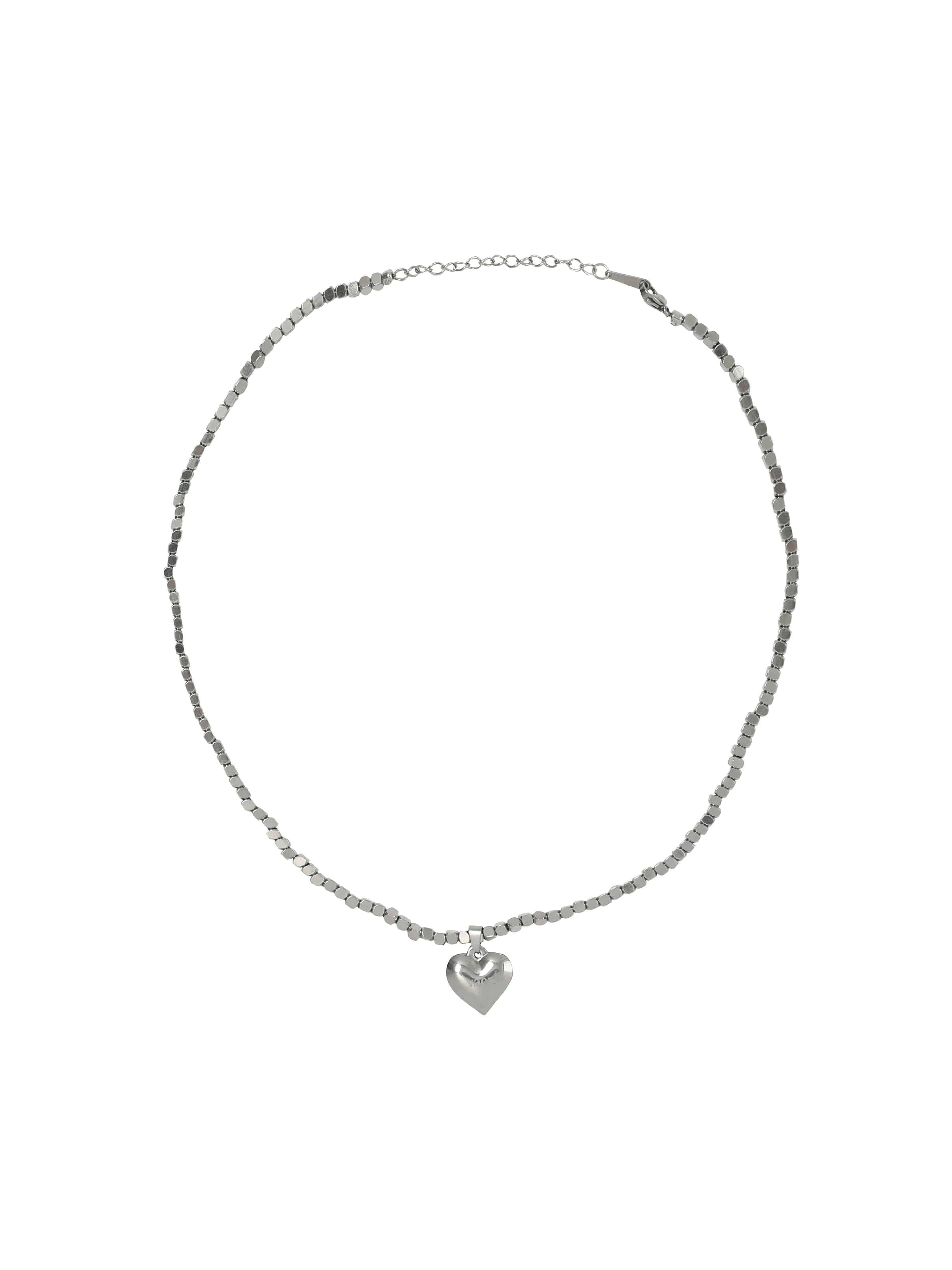 Square Ball Heart Necklace