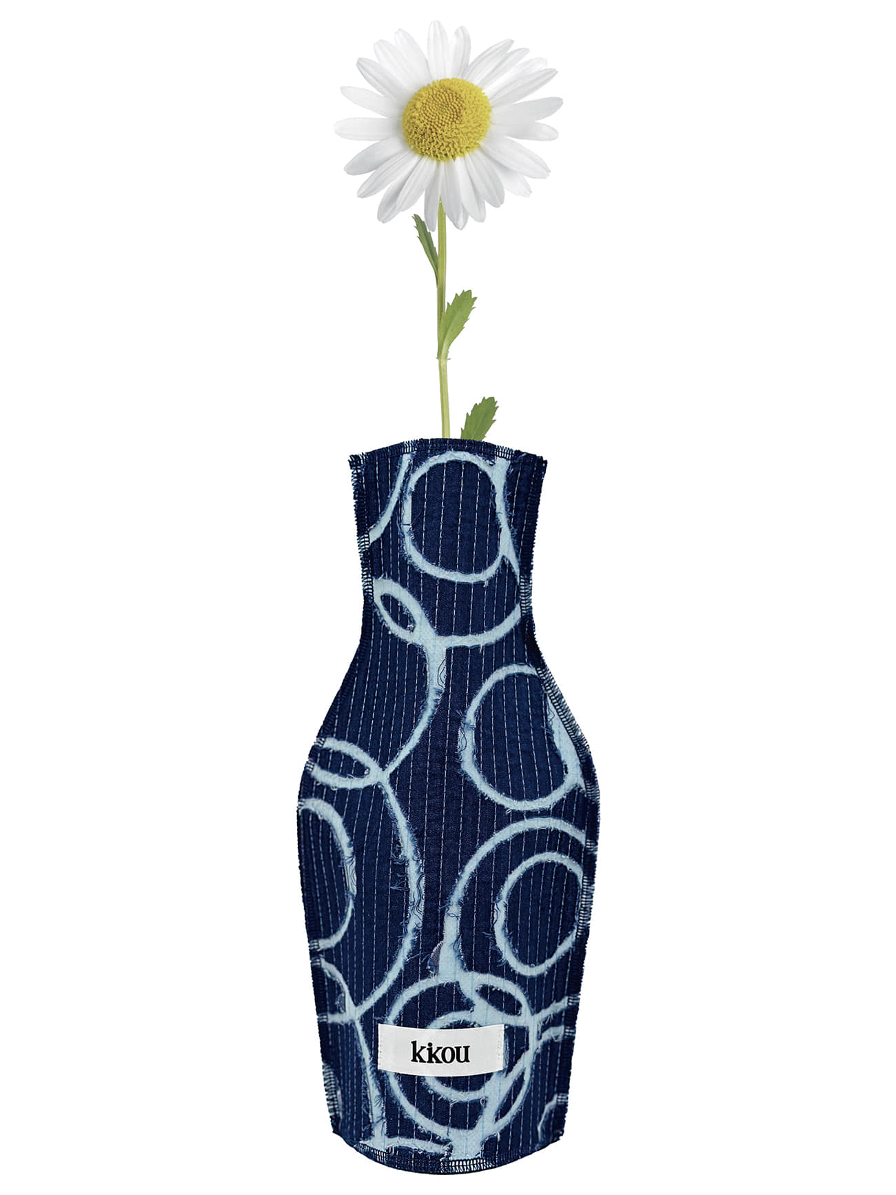 Burn-Out Denim Vase Cover (Indigo)