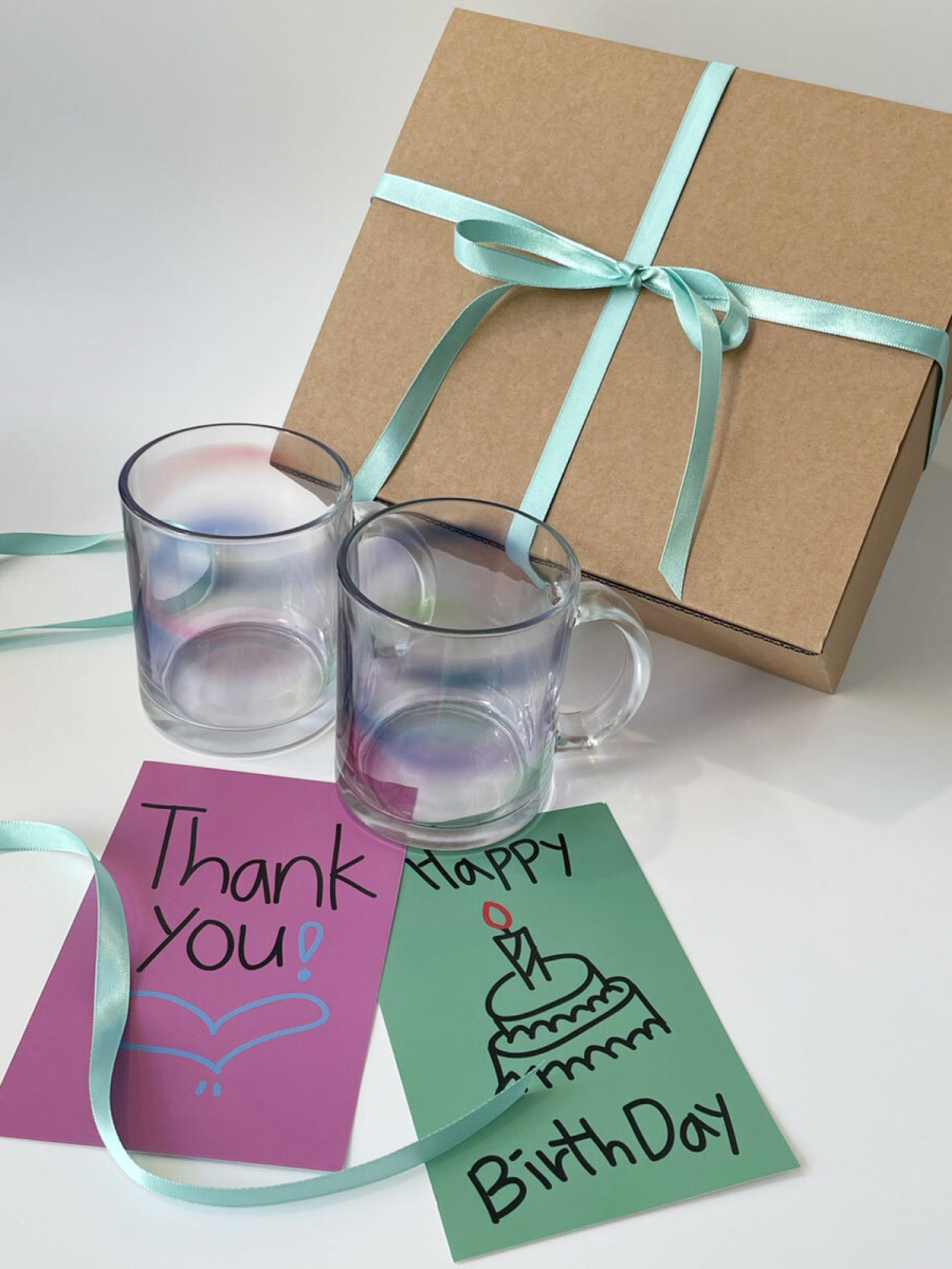 [Gift Set] 엽서1종 Aurora Blur Transparent Mug Set