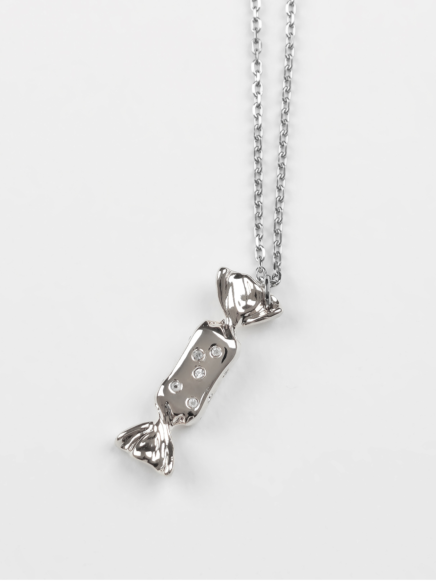 Candy Chain Necklace-Silver(Swarovski Cubic)